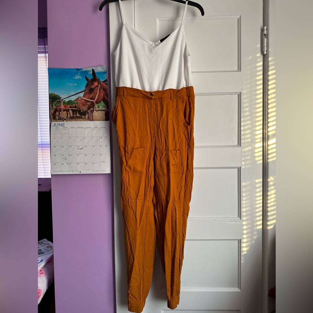 One piece white and cream orange